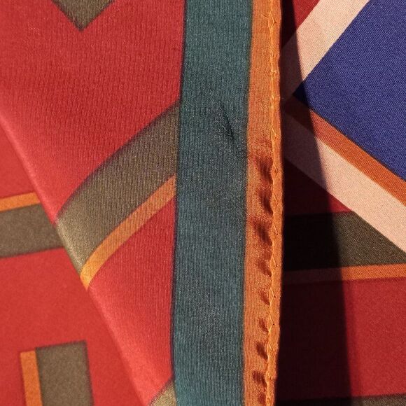 Lots of stripes in Blue Red Green and Gold Scarf Granny chic, Grandma core - Picture 6 of 7